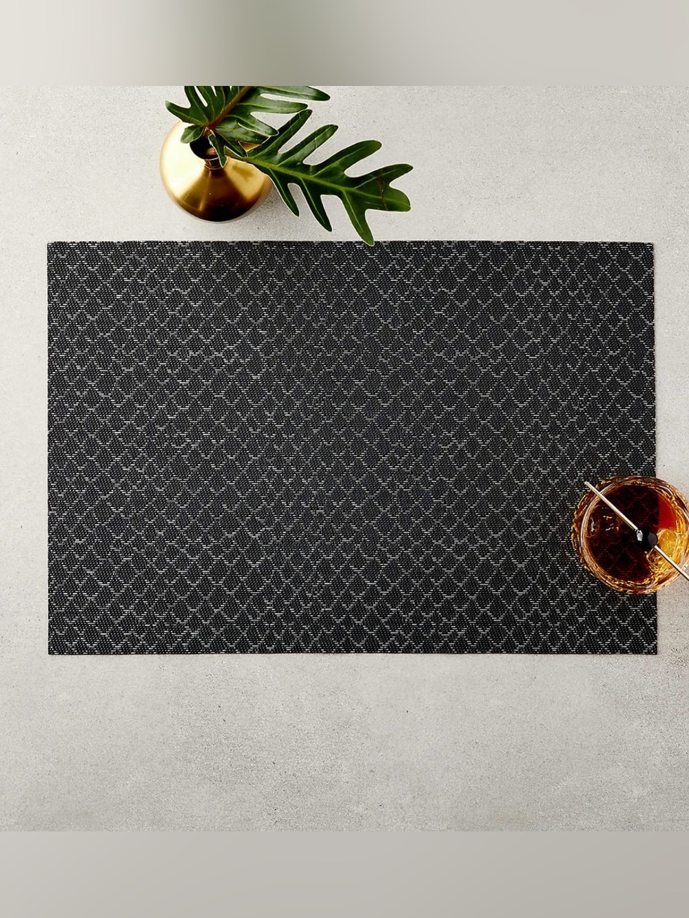 NWT Set of 24 CB2 Boa Placemats Black Reversible